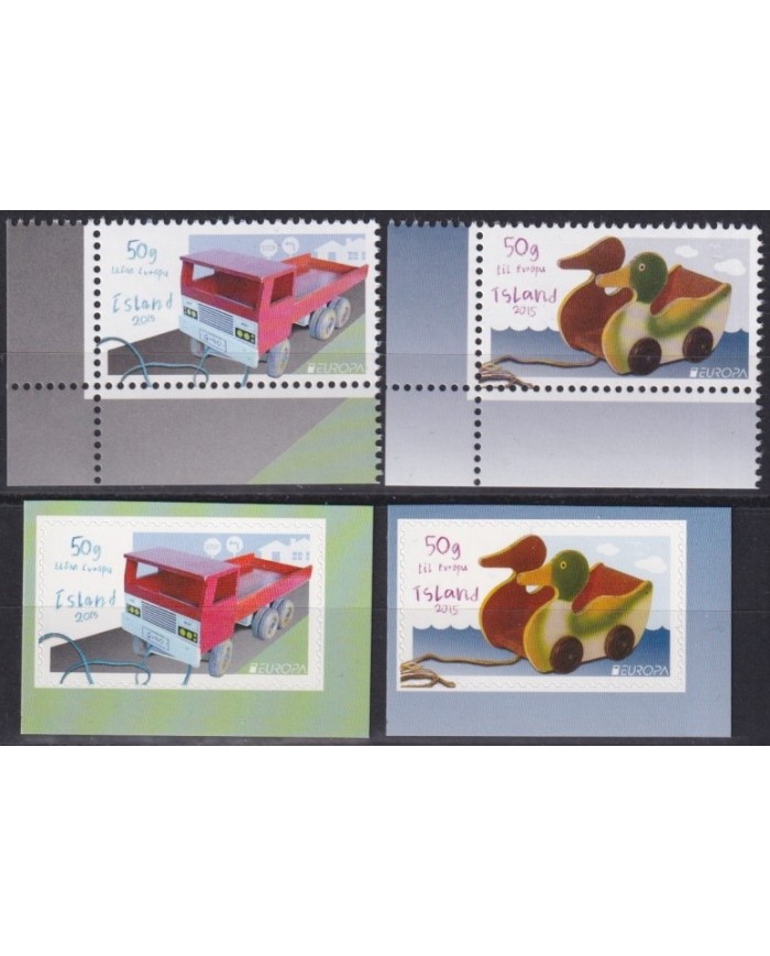 F-EX63023 ICELAND ISLAND MNH 2015 EUROPA CEPT TOYS CHILDREN GAMES ADHESIVE + PERF.