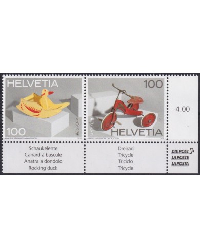 F-EX63033 SWITZERLAND HELVETIA MNH 2015 EUROPA CEPT TOYS CHILDREN GAMES CYCLE.