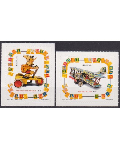 F-EX63038 ITALY MNH 2015 EUROPA CEPT TOYS CHILDREN GAMES ADHESIVE.