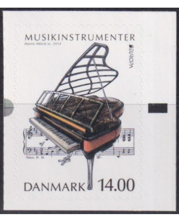 F-EX62924 DANMARK DENMARK MNH 2014 EUROPA CEPT PIANO MUSIC INSTRUMENTS ADHESIVE.