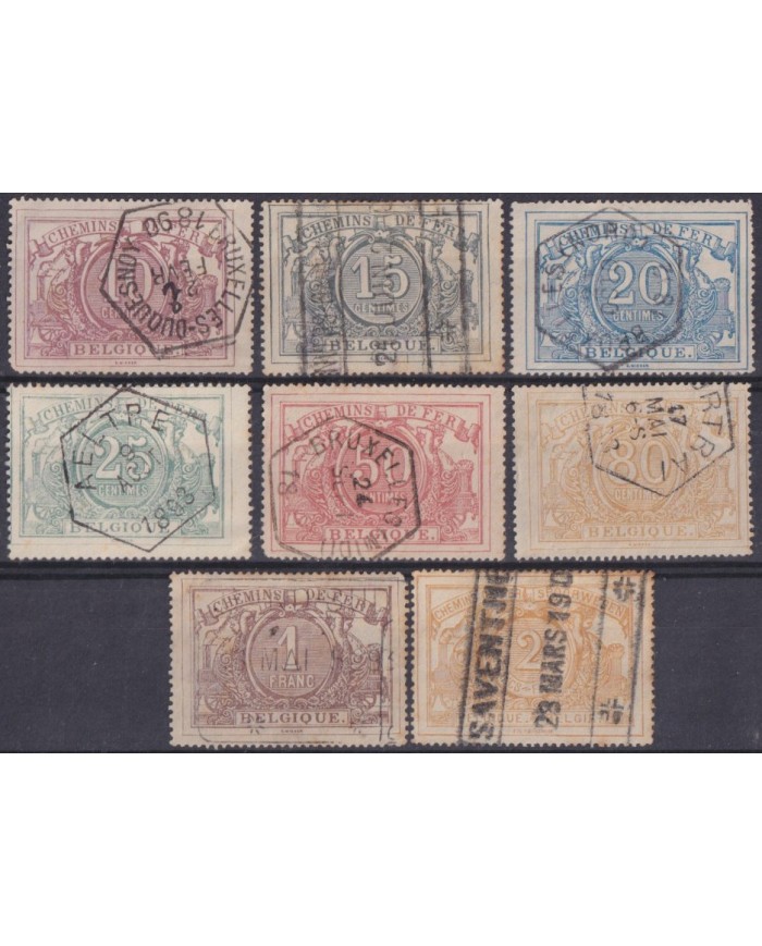 F-EX62097 BELGIUM 1982-84 USED RAILWAYS COLIS POSTAL RAILROAD Nº7-14.