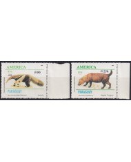 F-EX63045 PARAGUAY MNH 1993 AMERICA UPAEP FAUNA ANTEATER JURUMI JAGUA YVYGUY.
