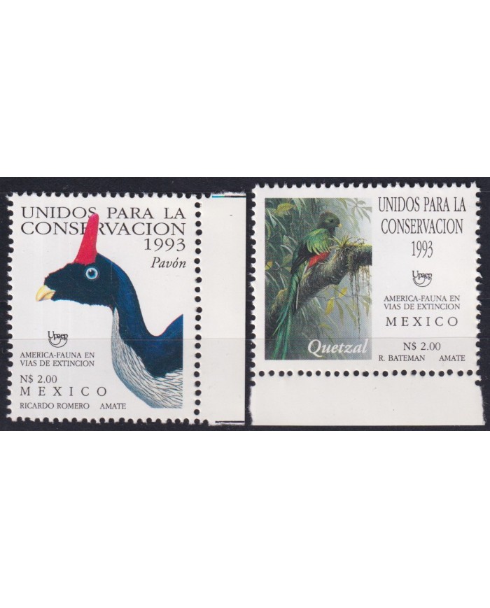 F-EX63057 MEXICO MNH 1993 AMERICA UPAEP FAUNA ENDANGERED BIRD QUETZAL.
