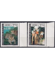 F-EX63056 BOLIVIA MNH 1993 AMERICA UPAEP FAUNA OCELOTE JAGUAR FELINE MONKEY.