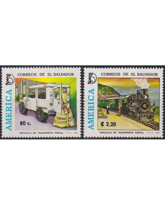 F-EX63053 EL SALVADOR MNH 1994 AMERICA UPAEP POSTAL TRANSPORT RAILROAD TRAIN.