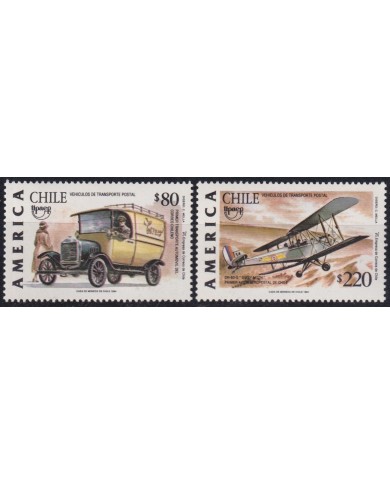 F-EX63071 CHILE MNH 1994 AMERICA UPAEP POSTAL TRANSPORT CAR AIRPLANE AVION.