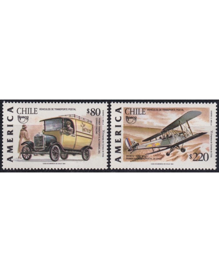F-EX63071 CHILE MNH 1994 AMERICA UPAEP POSTAL TRANSPORT CAR AIRPLANE AVION.