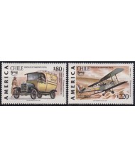 F-EX63071 CHILE MNH 1994 AMERICA UPAEP POSTAL TRANSPORT CAR AIRPLANE AVION.