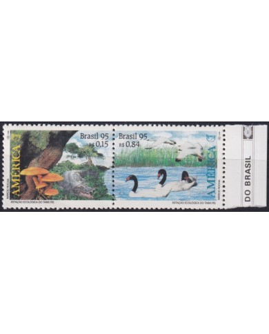 F-EX63079 BRAZIL MNH 1995 AMERICA UPAEP NATURE ENDANGERED FAUNA BIRD SWAN.
