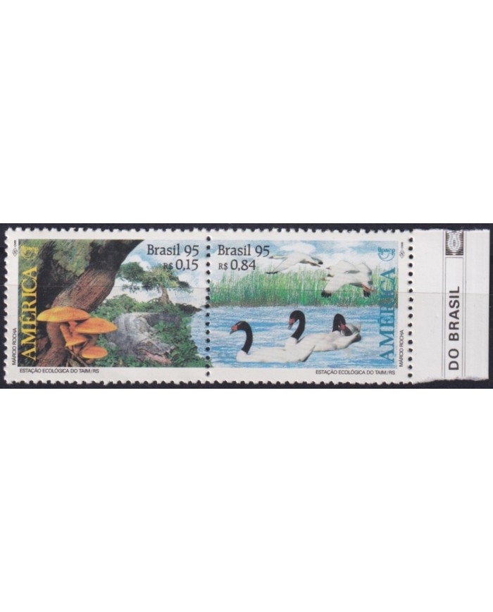 F-EX63079 BRAZIL MNH 1995 AMERICA UPAEP NATURE ENDANGERED FAUNA BIRD SWAN.
