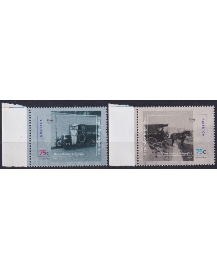 F-EX63076 ARGENTINA MNH 1995 AMERICA UPAEP POSTAL TRANSPORT HORSE CAR.