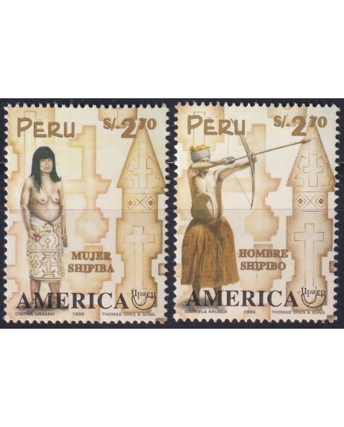 F-EX63094 PERU MNH 1996 AMERICA UPAEP TRADITIONAL COSTUMES SHIPIBA.