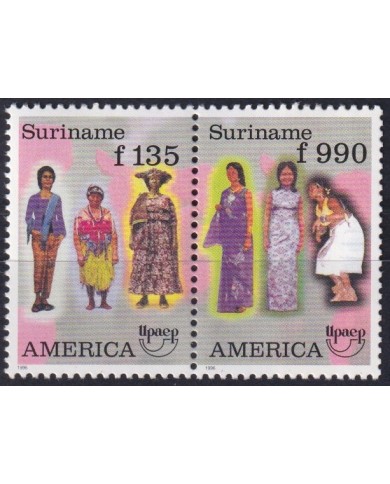 F-EX63085 SURINAME MNH 1996 AMERICA UPAEP WOMAN TRADITIONAL COSTUMES.