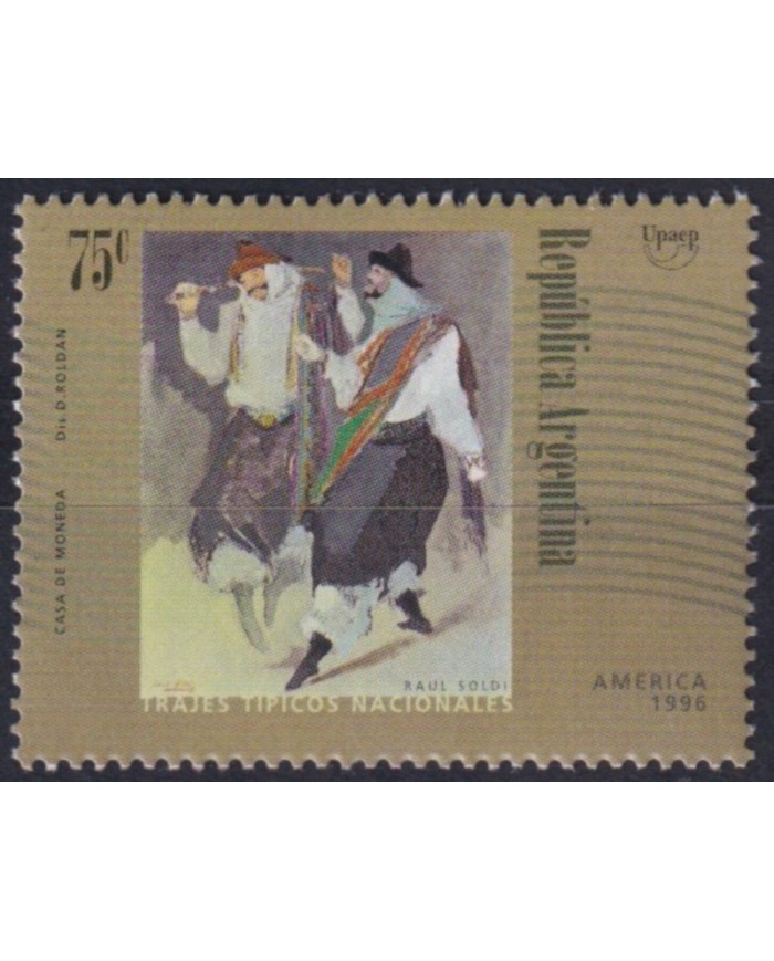 F-EX63084 ARGENTINA MNH 1996 AMERICA UPAEP TRADITIONAL COSTUMES ART PAINTING.