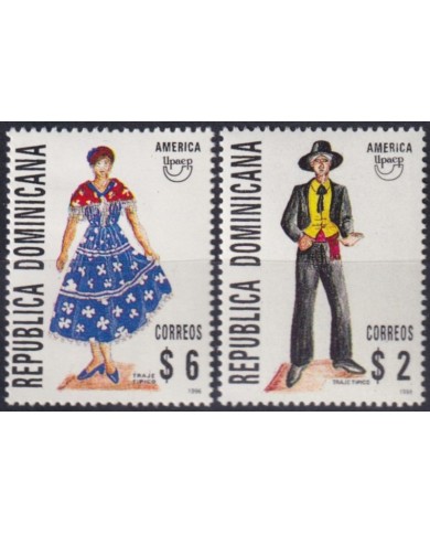 F-EX63083 DOMINICANA REP MNH 1996 AMERICA UPAEP TRADITIONAL COSTUMES.