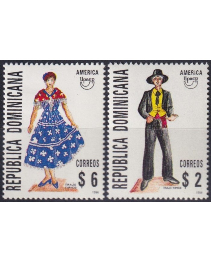 F-EX63083 DOMINICANA REP MNH 1996 AMERICA UPAEP TRADITIONAL COSTUMES.