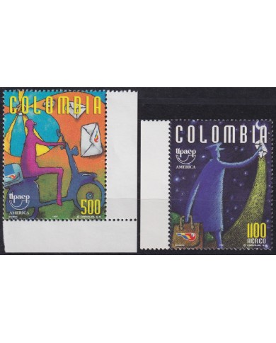 F-EX63152 COLOMBIA MNH 1997 AMERICA UPAEP CARTEROS POSTMAN MOTO CYCLE.