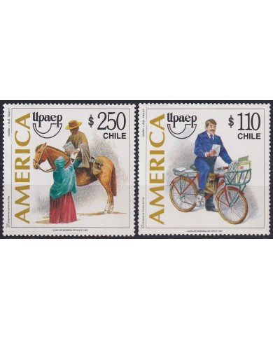F-EX63098 CHILE MNH 1997 AMERICA UPAEP CARTEROS POSTMAN HORSE EQUESTRIAN CYCLE.