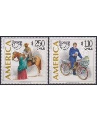 F-EX63098 CHILE MNH 1997 AMERICA UPAEP CARTEROS POSTMAN HORSE EQUESTRIAN CYCLE.