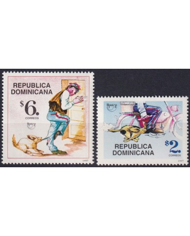 F-EX63096 DOMINICANA REP MNH 1997 AMERICA UPAEP POSTMAN CARTOON.