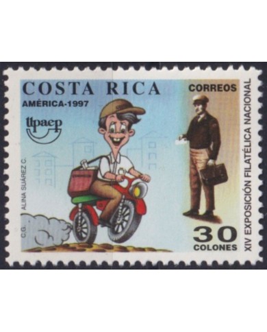F-EX63093 COSTA RICA MNH 1997 AMERICA UPAEP CARTEROS POSTMAN MOTO CYCLE.