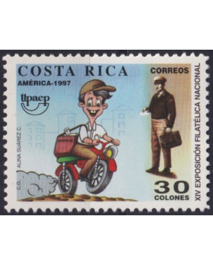 F-EX63093 COSTA RICA MNH 1997 AMERICA UPAEP CARTEROS POSTMAN MOTO CYCLE.