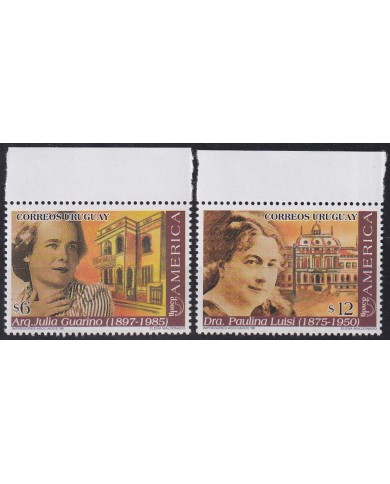 F-EX63110 URUGUAY MNH 1998 AMERICA UPAEP GREAT WOMAN JULIA GUARINO PAULINA LUISI.