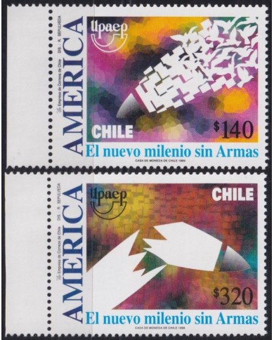F-EX63134 CHILE MNH 1999 AMERICA UPAEP NEW MILLENIUM WITHOUT WEAPONS ARMS.