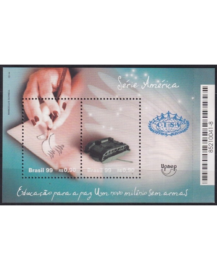 F-EX63127 BRAZIL MNH 1999 AMERICA UPAEP NEW MILLENIUM WITHOUT WEAPONS ARMS.