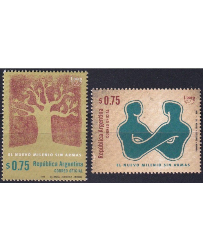 F-EX63129 ARGENTINA MNH 1999 AMERICA UPAEP NEW MILLENIUM WITHOUT WEAPONS ARMS.