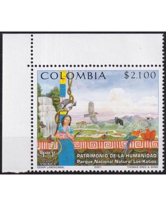 F-EX63144 COLOMBIA MNH 2001 AMERICA UPAEP NATURAL HERITAGE LOS KATIOS NATIONAL PARK.