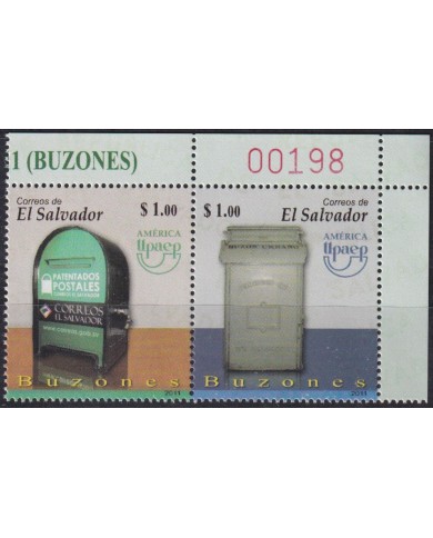 F-EX63187 EL SALVADOR MNH 2011 AMERICA UPAEP BUZONES POST BOXES.