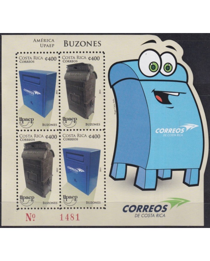 F-EX62748 COSTA RICA MNH 2011 AMERICA UPAEP BUZONES POST BOXES.