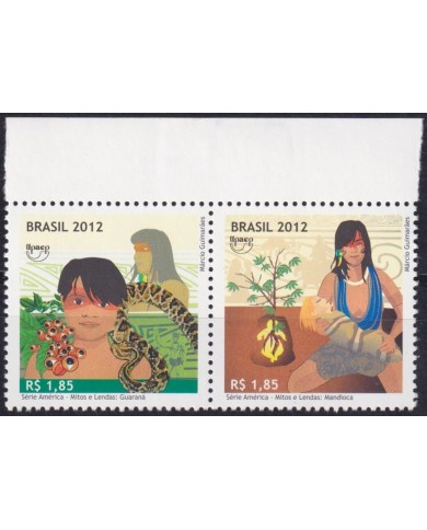 F-EX63160 BRAZIL MNH 2012 AMERICA UPAEP MYTHS MITOS Y LEYENDAS GUARANA MANDIOCA.