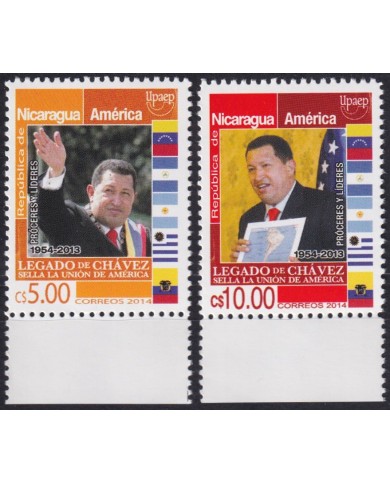 F-EX63162 NICARAGUA MNH 2014 AMERICA UPAEP LEADERS HUGO CHAVES.