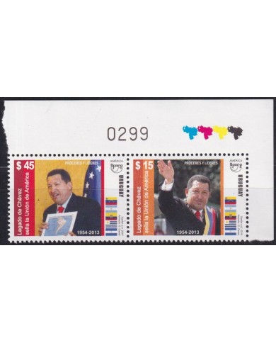F-EX63163 URUGUAY MNH 2014 AMERICA UPAEP LEADERS HUGO CHAVES.