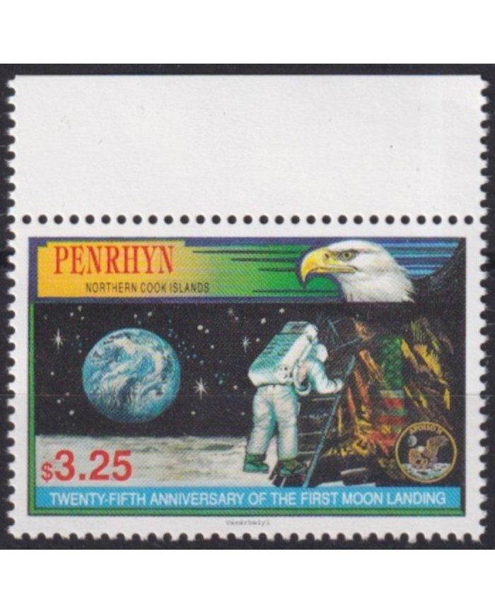 F-EX63063 PENRHYN MNH 1994 SPACE COSMOS 25th APOLLO XI MANNED MOONLANDING.