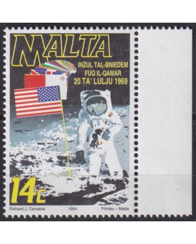 F-EX63061 MALTA MNH 1994 SPACE COSMOS 25th APOLLO XI MANNED MOONLANDING.