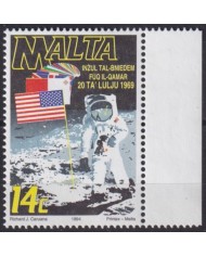 F-EX63061 MALTA MNH 1994 SPACE COSMOS 25th APOLLO XI MANNED MOONLANDING.