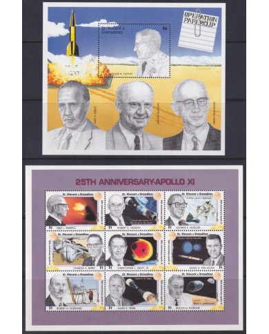 F-EX62518 ST VINCENT & GRENADINES MNH 1994 SPACE COSMOS 25th APOLLO XI MANNED MOON LANDING.