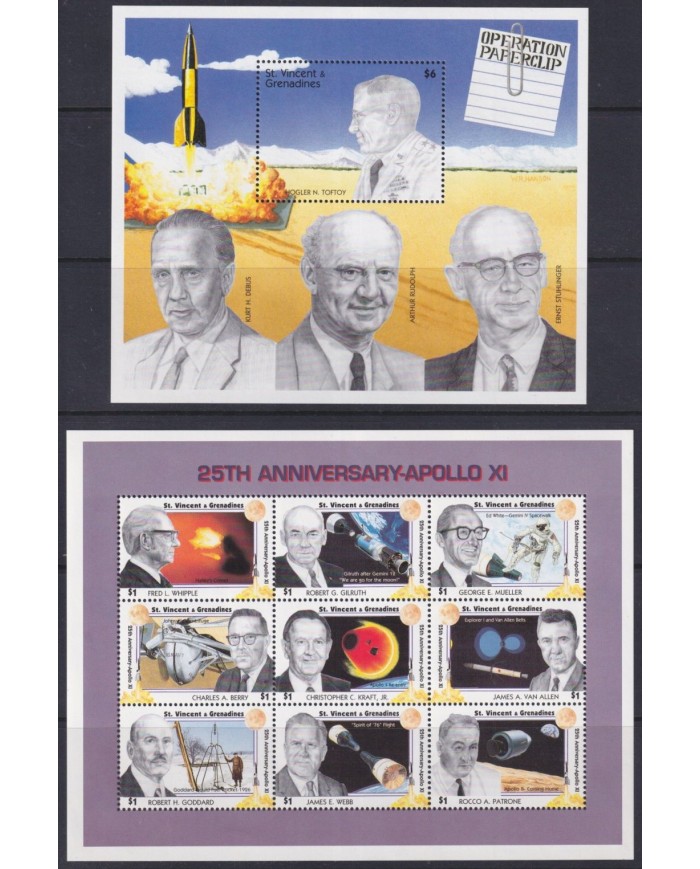 F-EX62518 ST VINCENT & GRENADINES MNH 1994 SPACE COSMOS 25th APOLLO XI MANNED MOON LANDING.