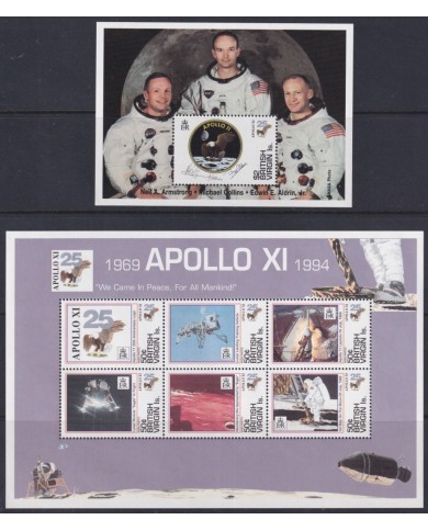 F-EX62514 BRITISH VIRGIN MNH 1994 SPACE COSMOS 25th APOLLO XI MANNED MOON LANDING.