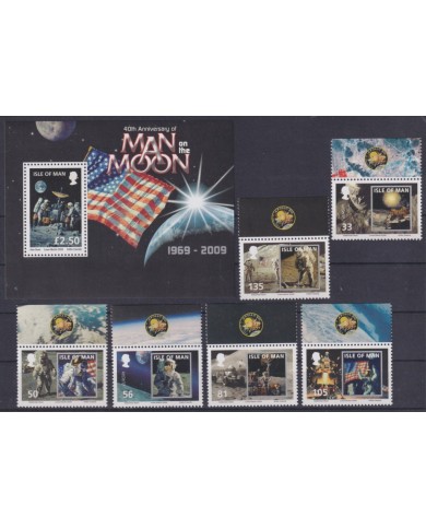 F-EX62621 MAN IS UK MNH 2009 SPACE COSMOS 40th APOLLO XI MANNED MOON LANDING.