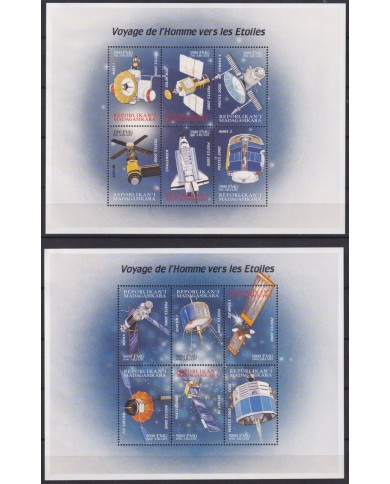 F-EX62603 MADAGASCAR MNH 2000 SPACE COSMOS EXPLORATION ROCKET VOYAGE MOON.