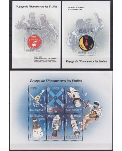 F-EX62603 MADAGASCAR MNH 2000 SPACE COSMOS EXPLORATION ROCKET VOYAGE MOON.