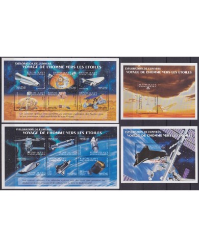 F-EX62598 MADAGASCAR MNH 2000 SPACE COSMOS EXPLORATION ROCKET SATELLITE.