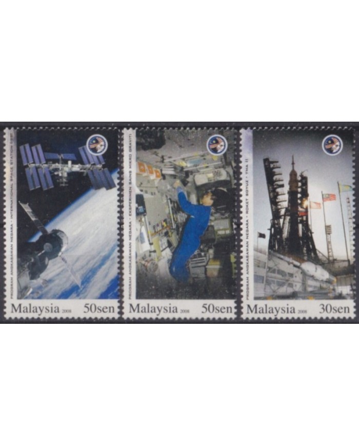 F-EX62456 MALAYSIA MNH 2008 ANGKASAWAN PROGRAM SPACE COSMOS ROCKET SATELLITE.