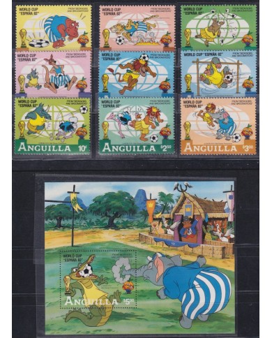F-EX62779 ANGUILLA MNH 1982 SOCCER CUP FOOTBALL WALT DISNEY.