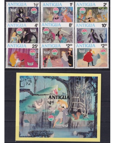 F-EX62785 ANTIGUA MNH 1980 WALT DISNEY SLEEPING BEAUTY.