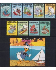 F-EX62786 BARBUDA MNH 1981 WALT DISNEY MICKEY MOUSE MINNIE DONALD DUCK GOOFY.